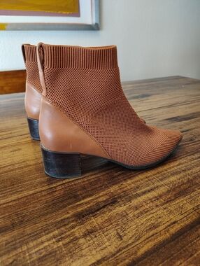 Everlane The Boss Boot in ReKnit Heel Sock Bootie in Caramel Toffee 6